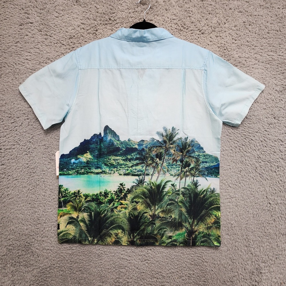 Roark Gonzo Palms Camp Collar Shirt Men Large Hinano Otemanu Vacation Travel NEW - Picture 8 of 14